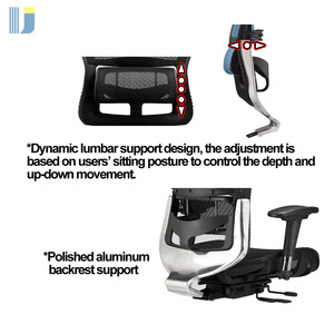 Silla de oficina ejecutiva ergonómica de diseño moderno con reposacabezas ajustable y base de aluminio giratoria - Product Image 3