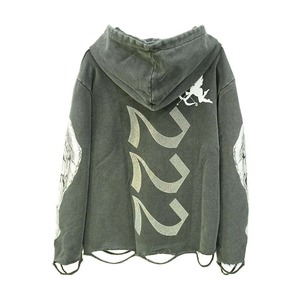 Sudaderas con Capucha de Primera Calidad, Estilo Urbano, Holgadas para Hombre, 100% Algodón, Felpa, con Pedrería - Product Image 2