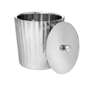 Seau à champagne vintage Art Déco Christofle Gallia plaqué argent avec deux poignées en anneau, refroidisseur à vin en métal - Product Image 5