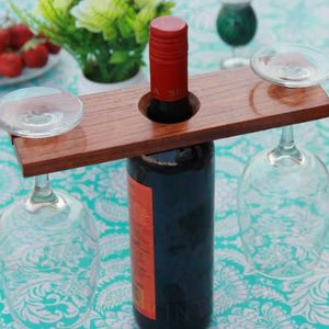 Soporte de Madera para Botellas y Vasos de Vino – Soporte Portátil para Servir - Product Image 4