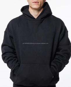 Sweat à capuche zippé surdimensionné de luxe pour homme, en polaire polyester/coton épais 400 g/m², séchage rapide, respirant, avec logo personnalisé - Product Image 6