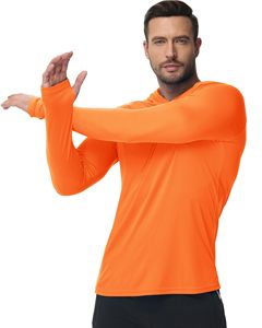 เสื้อฮู้ดแขนยาวสำหรับผู้ชาย สำหรับตกปลา ป้องกันแสงแดด UPF 50+ มีรูสำหรับนิ้วโป้ง แห้งเร็ว เป็นมิตรต่อสิ่งแวดล้อม เหมาะสำหรับกีฬากลางแจ้ง - Product Image 2