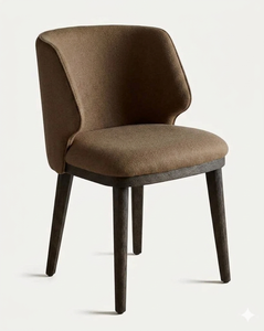 Upholstered Dining <b>Chair</b> Wooden <b>Legs</b> Cotton Upholstery Modern Home Furniture Custom Sizes Restaurant Hotel Seating Wholesale - Product Image 1