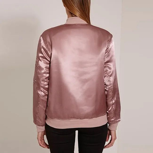 New Custom Lightweight Breathable Satin <b>Women's</b> Bomber <b>Jacket</b> with Embroidery and Custom Logo-Customizable Sizes & Colors - Product Image 3