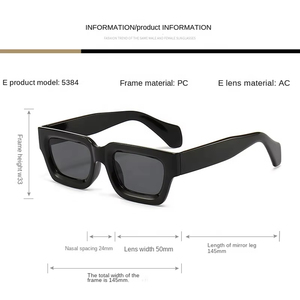 Lunettes de soleil pour hommes et femmes, lunettes de soleil rétro, fabricant sur mesure, lunettes rectangulaires de luxe, vente en gros, lunettes avec logo personnalisé - Product Image 3