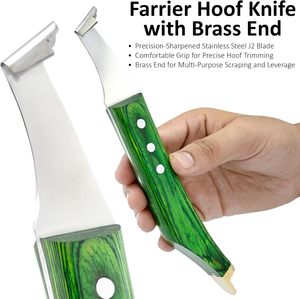 Cuchillos de mantenimiento de pezuñas de acero inoxidable de alta precisión con hoja afilada, los mejores cuchillos suizos para pezuñas, herramientas de herrador con forma ovalada. - Product Image 5