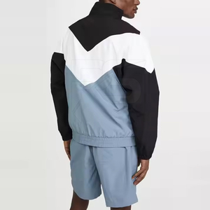 Ensemble short coupe-vent uni pour homme été, polyester/coton, logo personnalisé, fermeture éclair intégrale, deux pièces, style urbain, grandes tailles, séchage rapide - Product Image 2