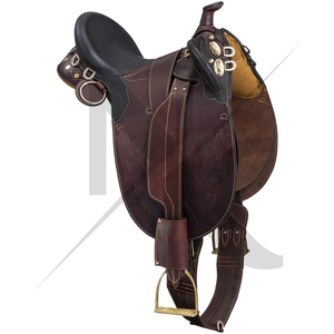 Silla de montar australiana de cuero genuino de vaca, asiento profundo, ajustable, para equitación de resistencia y senderismo profesional, con armazón de madera - Product Image 2