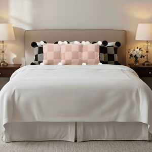 SOGA 6-Piece Cozy Checkerboard Knit Pillowcase Set Modern Black Gray Gingham Pom Poms Comfortable Seat <b>Cushions</b> Pillow <b>Covers</b> - Product Image 5