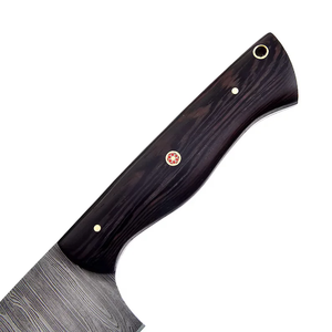 Couteau de chef en acier Damas avec étui en cuir, manche en bois de 12 pouces, style traditionnel, lame forgée, couteau de cuisine ambidextre - Product Image 2