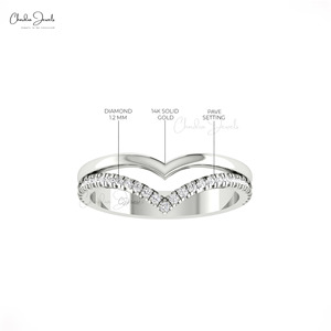 แหวนเพชรขาวทรงเชฟรอน 0.25 กะรัต สำหรับผู้หญิง ปี 2026 งานแฮนด์เมด ทองคำแท้ 14K ดีไซน์แหวนแยกส่วน เหมาะสำหรับงานปาร์ตี้ ราคาขายส่ง - Product Image 5