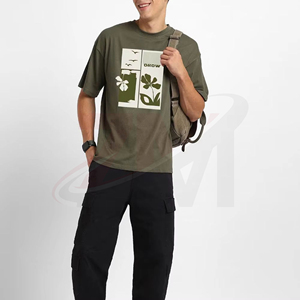 Camiseta de Hombre con Estampado Personalizado al por Mayor, Camiseta de Algodón Gráfica de Alta Calidad, Top Moderno Informal de Moda Urbana - Product Image 2