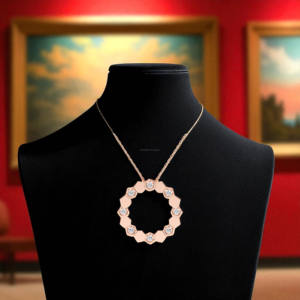 0.18 CT E-F/VVS-VS Round Cut Moissanite Diamond Claw Setting Modern <b>Pendant</b> Made in <b>Solid</b> <b>Gold</b> For Unisex - Product Image 3