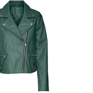 Chaqueta de Motociclista de Cuero Genuino para Mujer, Personalizada para Universidad, Verde Bosque, Cierre Asimétrico, OEM, Cinturón con Broches Laterales, Chaqueta de Moto - Product Image 3