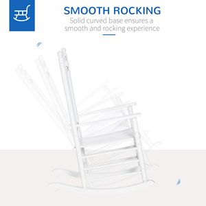 Sedia a dondolo tradizionale in legno bianco con schienale alto per interni/esterni, arredo per portico e giardino - Product Image 4