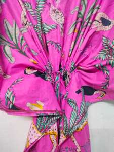 Robe Kaftan en Coton à Imprimé Jungle, Dentelle, Vintage, Longueur Genou, Coupe Évasée, Grande Taille, Style Indien, pour l'Été et le Quotidien - Product Image 5