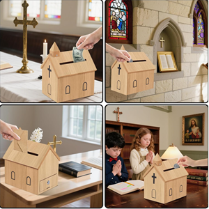 Caja de donaciones con forma de iglesia, caja para solicitudes de oración, cajas de ofrendas para iglesias, ideal para iglesias, escuelas, hoteles, de Vietnam - Product Image 5