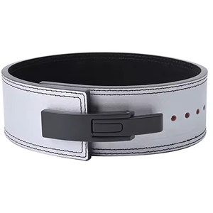 Ceinture de musculation en cuir bleu ciel avec boucle à levier, en cuir de vachette, robuste, réglable, protection professionnelle, antidérapante, pour l'entraînement - Product Image 2