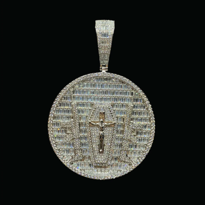 Collar con Colgante de Cruz y Pistolas para Hombre, Chapado en Rodio, Diseño con Letras y Diamantes, Estilo Hip Hop, para Fiestas - Product Image 4