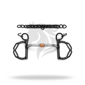 Rouleau de contrôle pour chevaux Kimberwick Uxeter à fentes pivotantes, à points argentés, pour l'équitation - Product Image 1