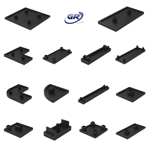 Tapa de Extremo de Extrusión de PVC Serie M6, Ajuste Preciso, Fácil Instalación, Sistema de Marco Modular, en Bolsa, Cuadrada, Negra, GUAN - Product Image 1