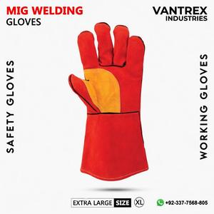 Leather <b>Gloves</b> Top Selling Wholesale Welding <b>Gloves</b> Wool Fleece Lining <b>Long</b> Cuff Heat Resistant Welding <b>Gloves</b> - Product Image 4