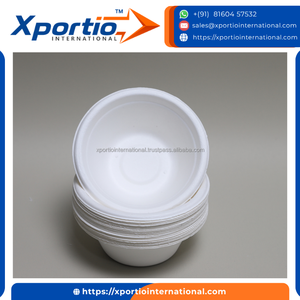 Bol en bagasse 100 % compostable, qualité alimentaire, capacité 250 ml, sans PFAS, 100 pièces par sachet plastique, pour salades et nouilles - Product Image 5