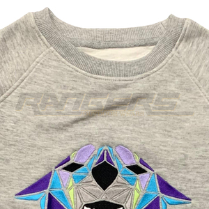 Sudadera de Cuello Redondo, Color Gris Jaspeado, Felpa de Algodón, Corte Raglán, Estampado Gráfico Personalizado, Unisex, Moda Casual, Sudadera para Otoño - Product Image 2
