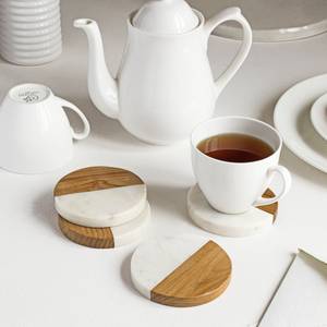 <b>Marble</b> Wood Reusable Lightweight Round <b>Placemat</b> Two Tone Custom Size for Home Hotel Bar Table Decor - Product Image 5