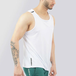 เสื้อกล้ามพรีเมียมผู้ชาย OEM ผ้าฝ้าย 100% ป้องกันการเป็นขุย ย้อมสีแบบไท-ได คอเสื้อลูกไม้ ระบายอากาศได้ดี เสื้อแขนกุดสำหรับออกกำลังกาย - Product Image 2