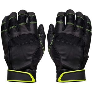 Custom Long Cuff Baseball Batting Gloves Softball Genuine Leather High Quality Breathable Ambidextrous <b>Hook</b> Loop Closure - Product Image 1