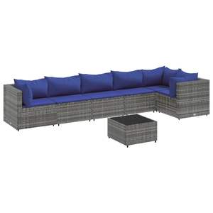 Conjunto de Muebles de Patio Azul Oscuro y Gris para Jardín, para Entretenimiento al Aire Libre - Product Image 2