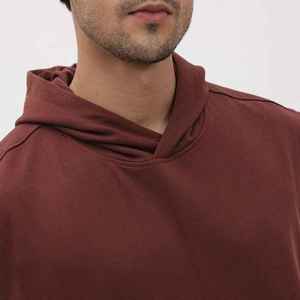 Men's Sleeveless Hooded Tank <b>Top</b> Solid Color Knitted Casual Wear <b>Maroon</b> - Product Image 4