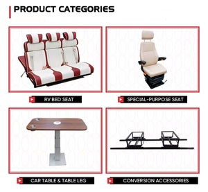 Asiento de Cuero Transpirable para Camioneta, Sofá Cama Modificado para Vehículo, Asiento de Pasajero Convertible en Cama para Autocaravana - Product Image 5