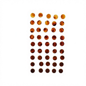 Botones de Cuerno Ecológicos Marrones con Diseño Cuadrado y Redondo, Adornados con Cuentas, Base Plana, Color Marrón Claro, Colores Personalizables, para Prendas Promocionales - Product Image 2