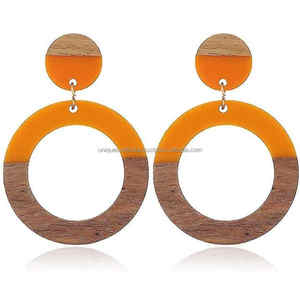 Pendientes de Resina Topsale 2024, Diseño Moderno, Artesanía, Joyería Geométrica Redonda para Chicas, Regalo de Moda UCI - Product Image 1