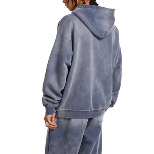 Fabricant de sweats à capuche personnalisés avec logo, coupe oversize à épaules tombantes, style boxy, faible MOQ, 100% coton molletonné, impression, broderie, effets de lavage - Product Image 3