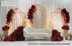 Moroccan Theme Wedding Laser Cut Frame Outdoor Wedding Stage Metal <b>Stands</b> <b>Backdrop</b> Arabian White Metal Wedding Arch <b>Backdrop</b> - Product Image 4