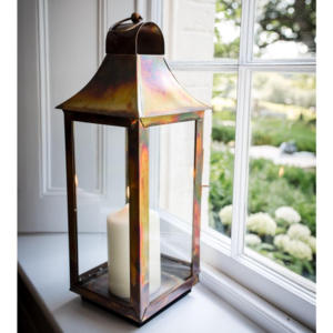 Rectangular Glass <b>Lantern</b> <b>Set</b> With Black Metal Frame For Home Decoration Empty Candle Holder Decoration - Product Image 4