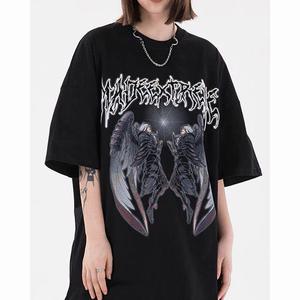 T-shirt en coton streetwear imprimé sur mesure, t-shirt épais délavé, t-shirts graphiques oversize pour hommes - Product Image 1