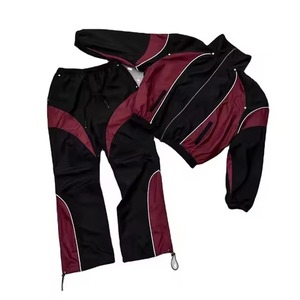 Hot Selling Nylon Polyester Summer Windbreaker <b>Zipper</b> <b>Jacket</b> & Pant Sets Breathable Comfortable High Street Tracksuit - Product Image 4