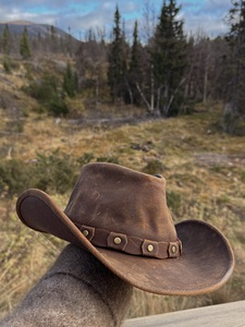 Cowboy Retro Baseball Cap for Ladies Elastic Band Cross Ponytail <b>Hat</b> High Quality Leather Made <b>Western</b> Style Cowboy <b>Hats</b> - Product Image 1