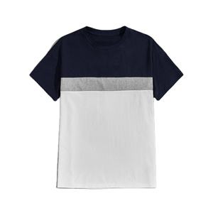 T-shirt pour homme, style streetwear, manches courtes, col rond, couleurs contrastées, vêtements d'été pour homme - Product Image 2
