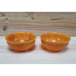 Ensemble de bols de service en résine jaune artisanale hautement polis et personnalisés de qualité supérieure pour hôtel et restaurant de la maison de l'Inde. - Product Image 4