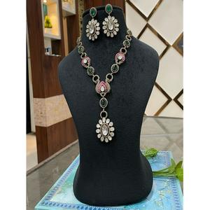 ชุดสร้อยคอพร้อมต่างหูประดับมอสซาไนต์ชุบทองคุณภาพพรีเมียม ดีไซน์หรูหรา เหมาะสำหรับงานแต่งงาน ของขวัญสำหรับผู้หญิง - Product Image 2