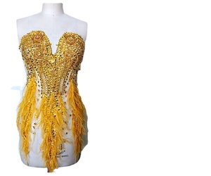 Robe de soirée sexy en mousseline de soie transparente pour femmes, dernier design, avec des strass brillants et des appliques en cristal, magnifique drapé pour - Product Image 1