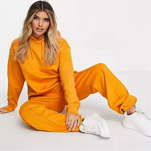 <b>Women's</b> Winter <b>Blue</b> Hooded <b>Fleece</b> Zipper Streetwear Tracksuit Set Casual Long Sleeve Joggers Full Length Regular Fit Solid Color - Product Image 6