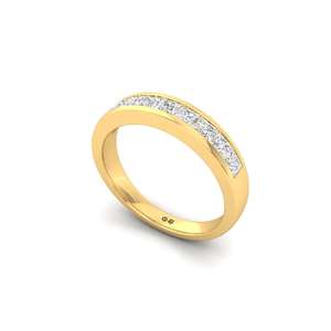 Anillo de Diamantes Cultivados en Laboratorio, Minimalista y de Lujo, en Plata de Ley 925 con Acabado en Oro de 10K para Mujer - Product Image 1