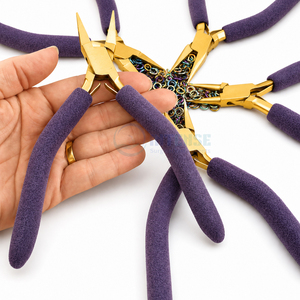 Ensemble de pinces professionnelles pour la fabrication de bijoux, en acier inoxydable, à bec large, à bec plat, à bec rond, pour les créateurs de bijoux permanents - Product Image 4