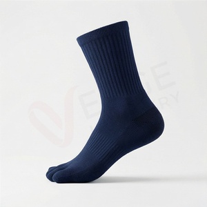 Chaussettes pour hommes, couleur unie, tricotées, design à 5 doigts, usage quotidien, style classique - Product Image 3